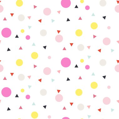 Konfeti kesintisiz beyaz vektör arka plan.