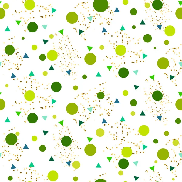 Confetti inconsútil verde brillo blanco vector de fondo . — Vector de stock