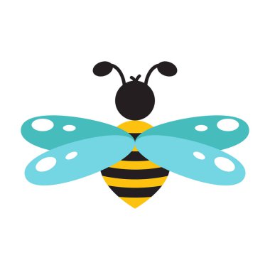 Bal arısı çizgi film simgesi izole vektör.