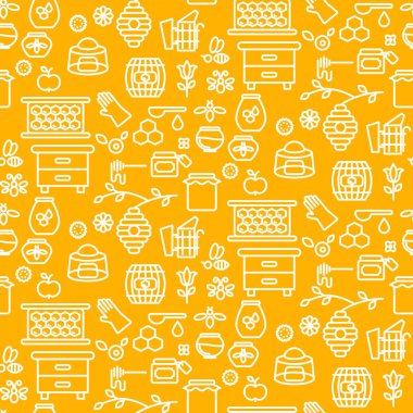 Tatlım anahat simgesini sorunsuz vektör sarı desen.