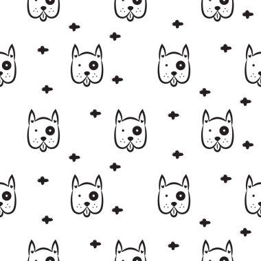 Köpek İskandinav sorunsuz vektör tek renkli desen.