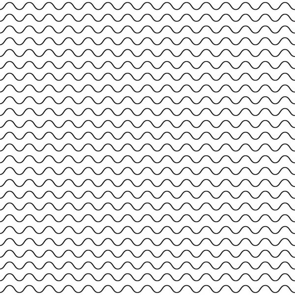 Black fine wavy line pattern black and white. — Stock Vector