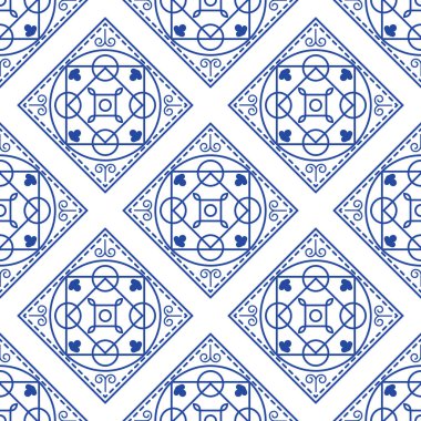 Portekizce mavi ve beyaz Akdeniz sorunsuz döşeme deseni.