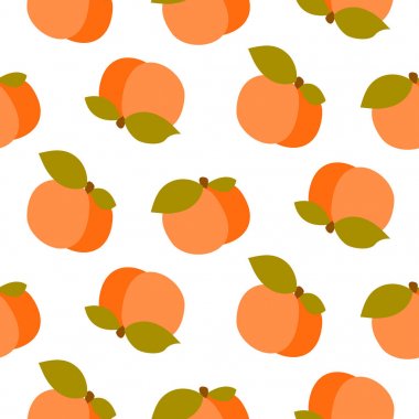 Beyaz şeftali sorunsuz vektör desen.