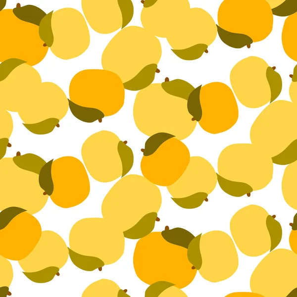 Apricot seamless vector pattern on white. — Stock Vector