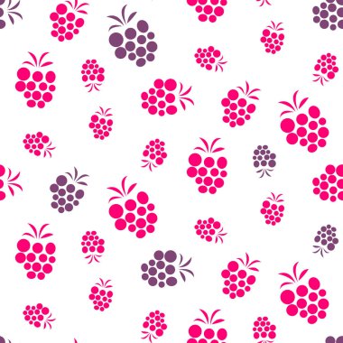 Ahududu pembe ve mor Dikişsiz desen beyaz.