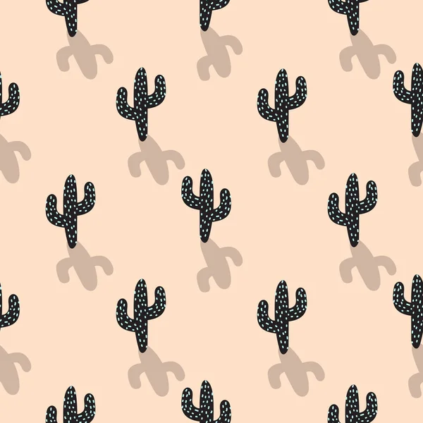 Kaktüs bitki vektör seamless modeli. Karikatür allık rengi çöl kumaş baskı.