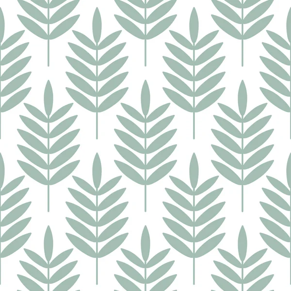Palm blue leaves seamless vector pattern. — Stock Vector