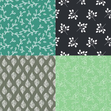 Yaprakları sorunsuz vektör desen set.