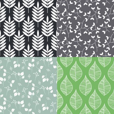 Yaprakları sorunsuz vektör desen set.