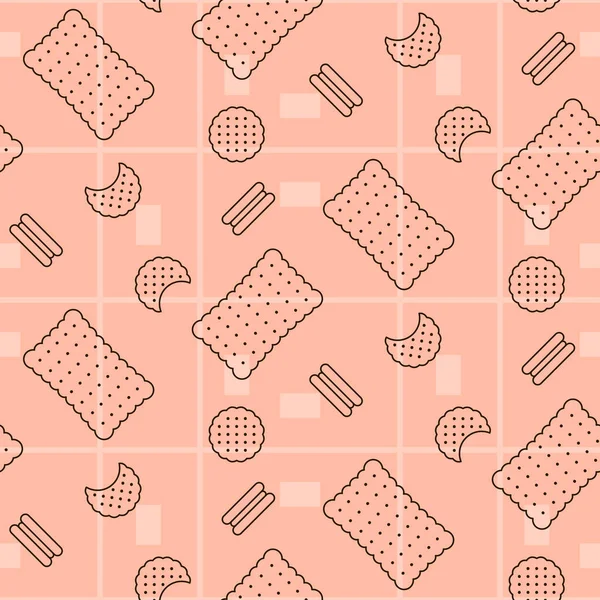 Biscuit roze naadloze vector patroon. — Stockvector