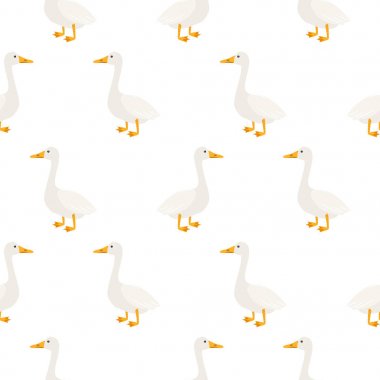 Beyaz kaz sorunsuz vektör desen.