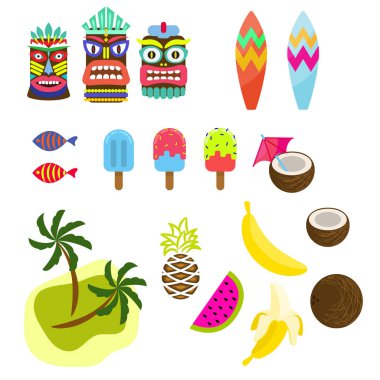 Hawaii tropik renkli clipart vektör.
