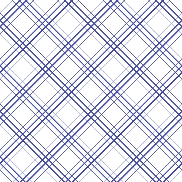 Geometrische karierte Diagonale blau und weiß minimalistisches Muster. — Stockvektor