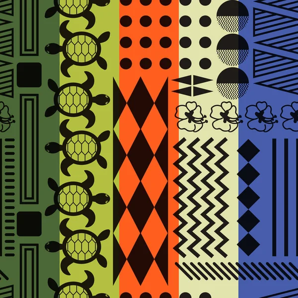 Çizgili necklac aloha süsleme sorunsuz vektör desen.