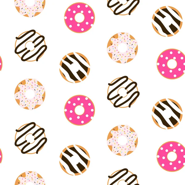 Modèle vectoriel sans couture émaillé donut . — Image vectorielle