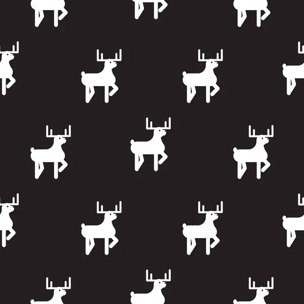Patrón de silueta de niño blanco y negro ciervo . — Vector de stock