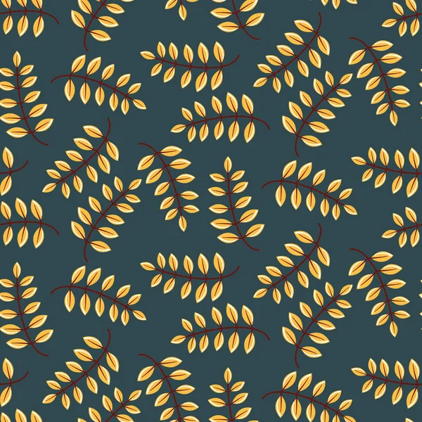 Dikişsiz desen solmuş sonbahar sarı sonbahar yaprakları.