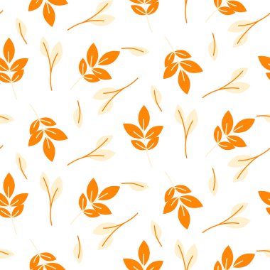 Dikişsiz desen rustik sonbahar turuncu yaprak.