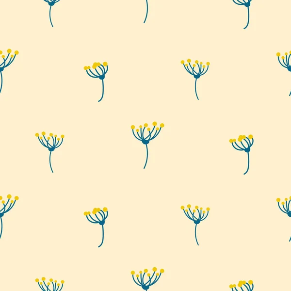 Dill Krone Blume abstrakte einfache nahtlose Muster. — Stockvektor