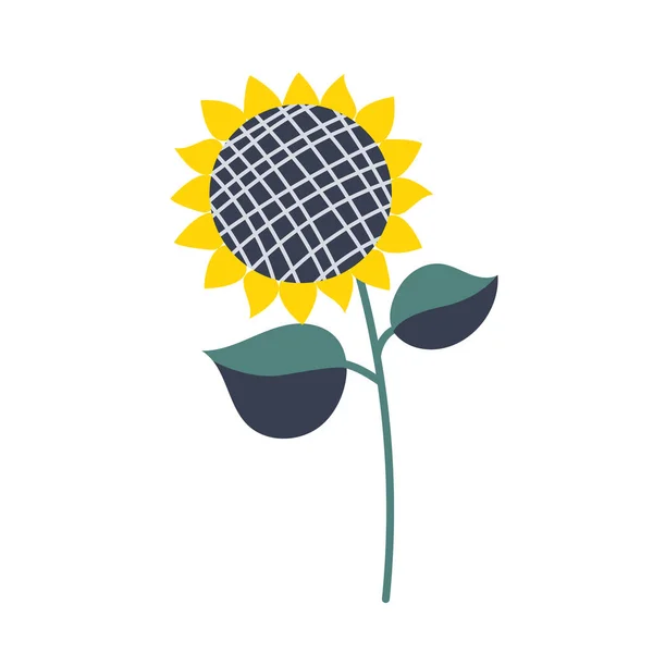 Sonnenblume isoliert Vektor Illustration Cartoon-Stil. — Stockvektor