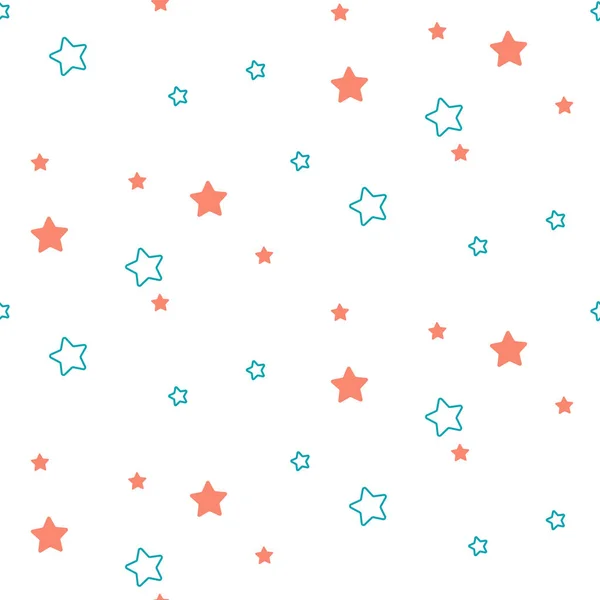 Star shape blue and green seamless kid pattern. — Stock Vector