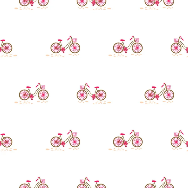 Ön tekerlek beyaz seamless modeli üzerinde sepet ile Bisiklet.