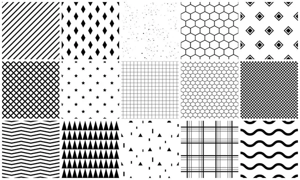 Naadloze patroon vector set van geometrische structuren. — Stockvector