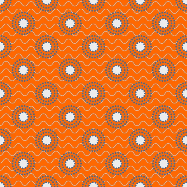 Japanische Kreise Muster in blauen und orangen Farben. — Stockvektor