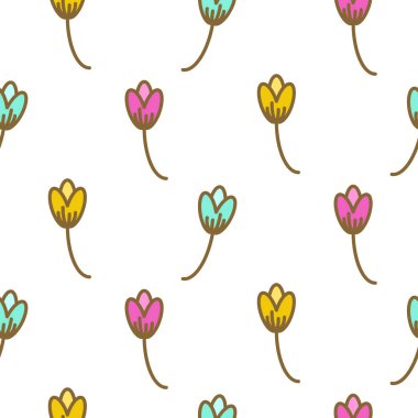 Lale çiçek pembe çiçek sanat model sorunsuz vektör.