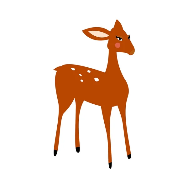 Ilustração isolada do vetor dos desenhos animados do cervo . — Vetor de Stock