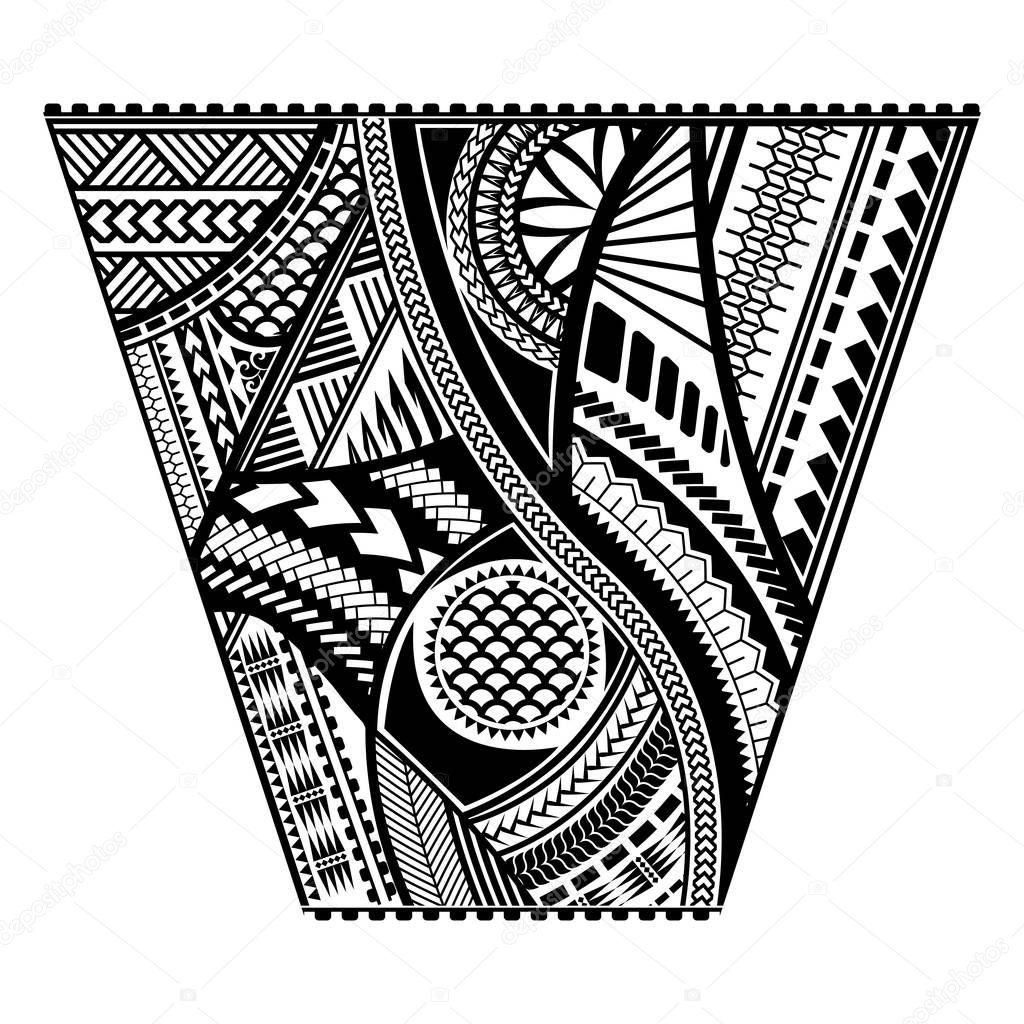 Polynesian tattoo style sleeve vector design.
