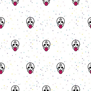 Kafatası komik sorunsuz vektör desen.