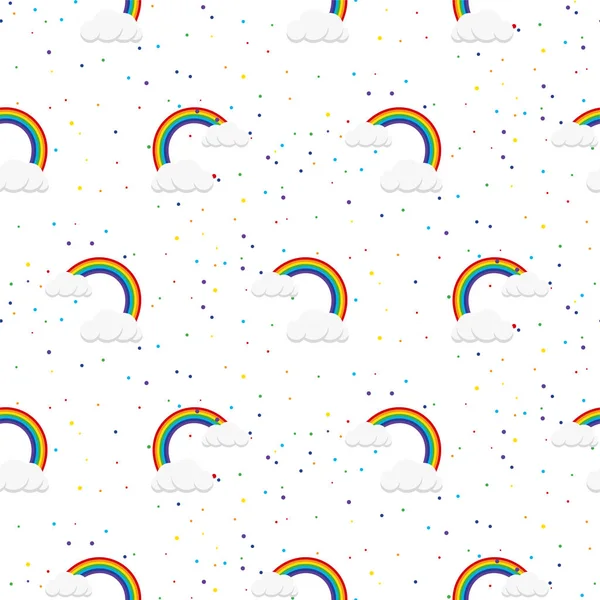 Rainbow hipster style seamless vector pattern. — Stock Vector