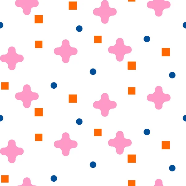 Geometría formas bebé color rosa patrón de vectores sin costura . — Archivo Imágenes Vectoriales