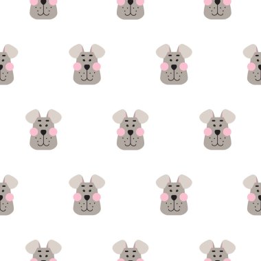 Sevimli köpek seamless modeli karikatür tasarım vektör.