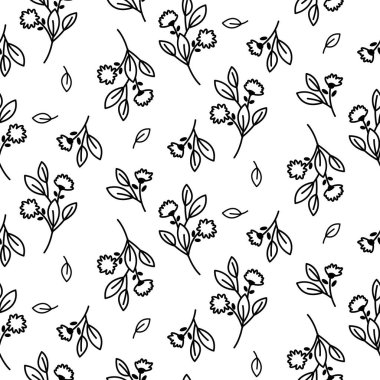 Minik çiçek sorunsuz basit vektör desen.