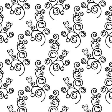 Floral swirls sorunsuz basit vektör desen.