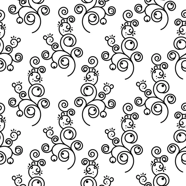 Floral swirls sorunsuz basit vektör desen.