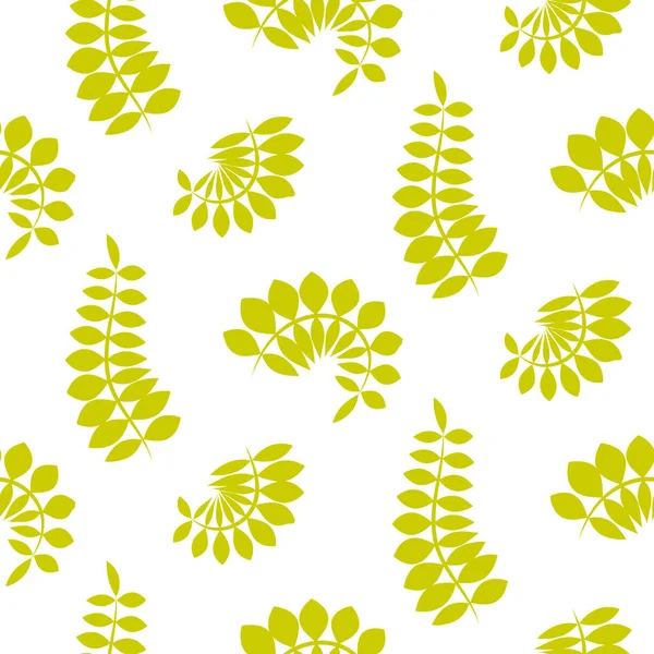 Fern green leaves seamless vector pattern. — Stock Vector