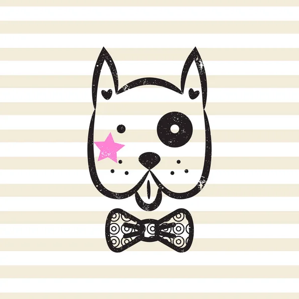 かわいい紳士犬 t シャツ デザインのベクトル. — ストックベクタ
