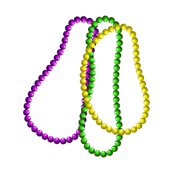 Mardi gras beads vector symbols. — Stock Vector