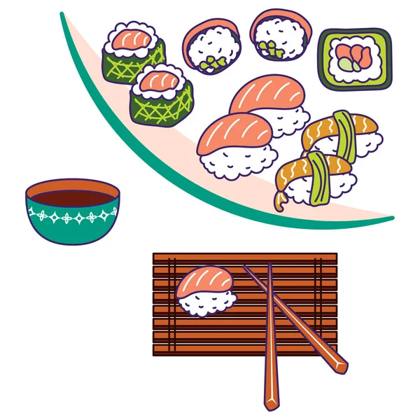 Cozinha asiática vetor ilustração . —  Vetores de Stock
