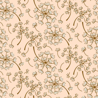 Karahindiba pembe pastel sorunsuz vektör desen.