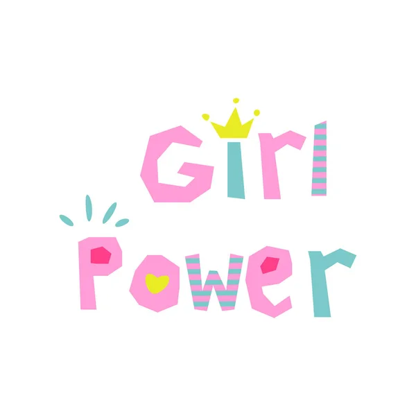 Girl power slogan cute style. - Stok Vektor