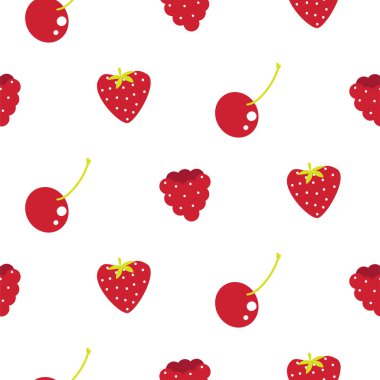 Beyaz noktasız vektör deseninde kırmızı dut.