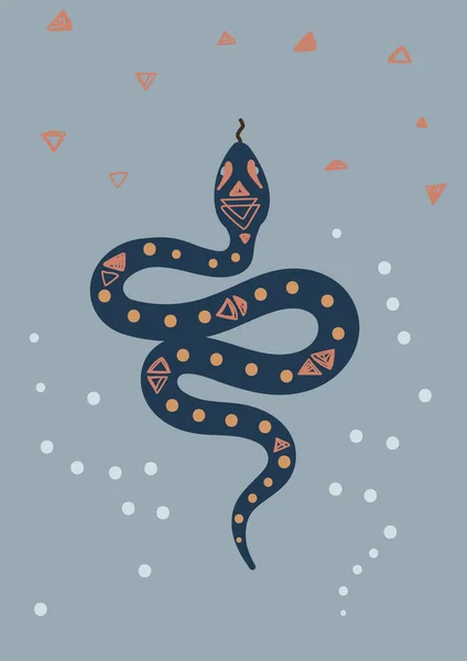 Ilustracja okultystycznego wektora symbolu węża. — Wektor stockowy