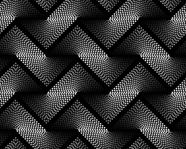 Patrón sin costura abstracto de puntos Zigzag escala gris . — Archivo Imágenes Vectoriales