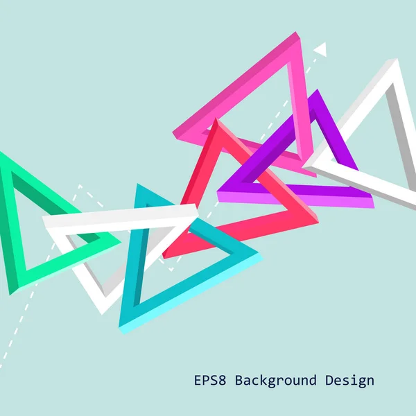 Abstrakt bakgrund med korsande trianglar och en pil. Platt Design. — Stock vektor