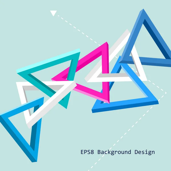 Contexto abstrato com triângulos interseccionais e uma seta. Design plano . —  Vetores de Stock